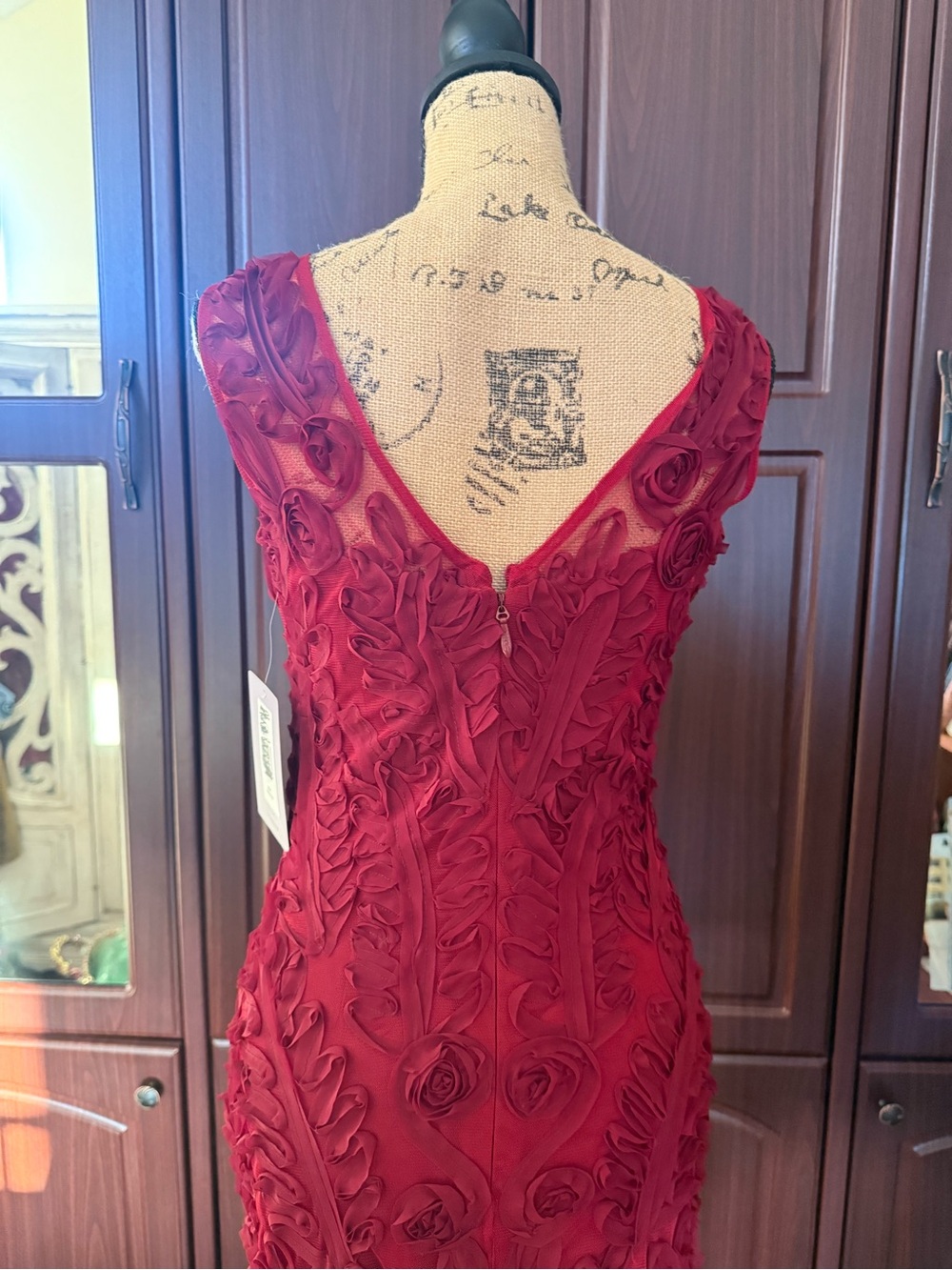 JS Collections Red Embellished Maxi Dress - Picture 5 of 8